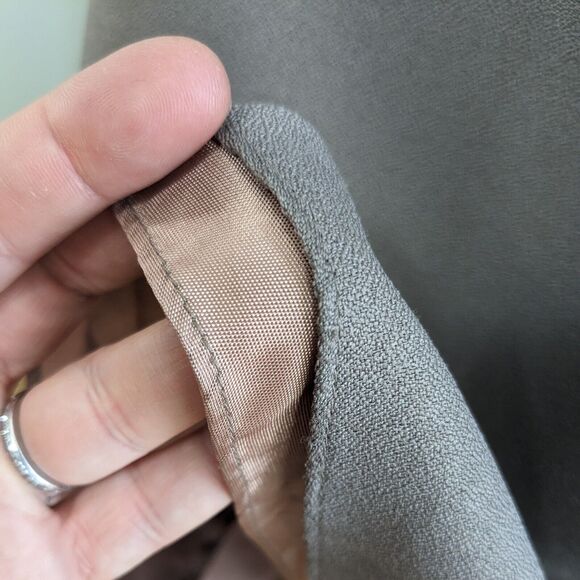 Vintage Bill Levkoff Prom Dress Maxi Gown Strappy Embroidered Taupe Brown 8 - Picture 6 of 9